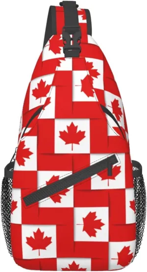 Canada Casual Daypack Bag Canada Flag Shoulder Bag Chest Bags Crossbody Bag Canadian Sling Backpack