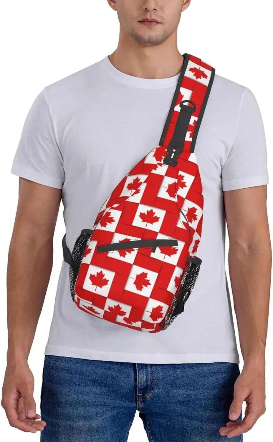 Canada Casual Daypack Bag Canada Flag Shoulder Bag Chest Bags Crossbody Bag Canadian Sling Backpack