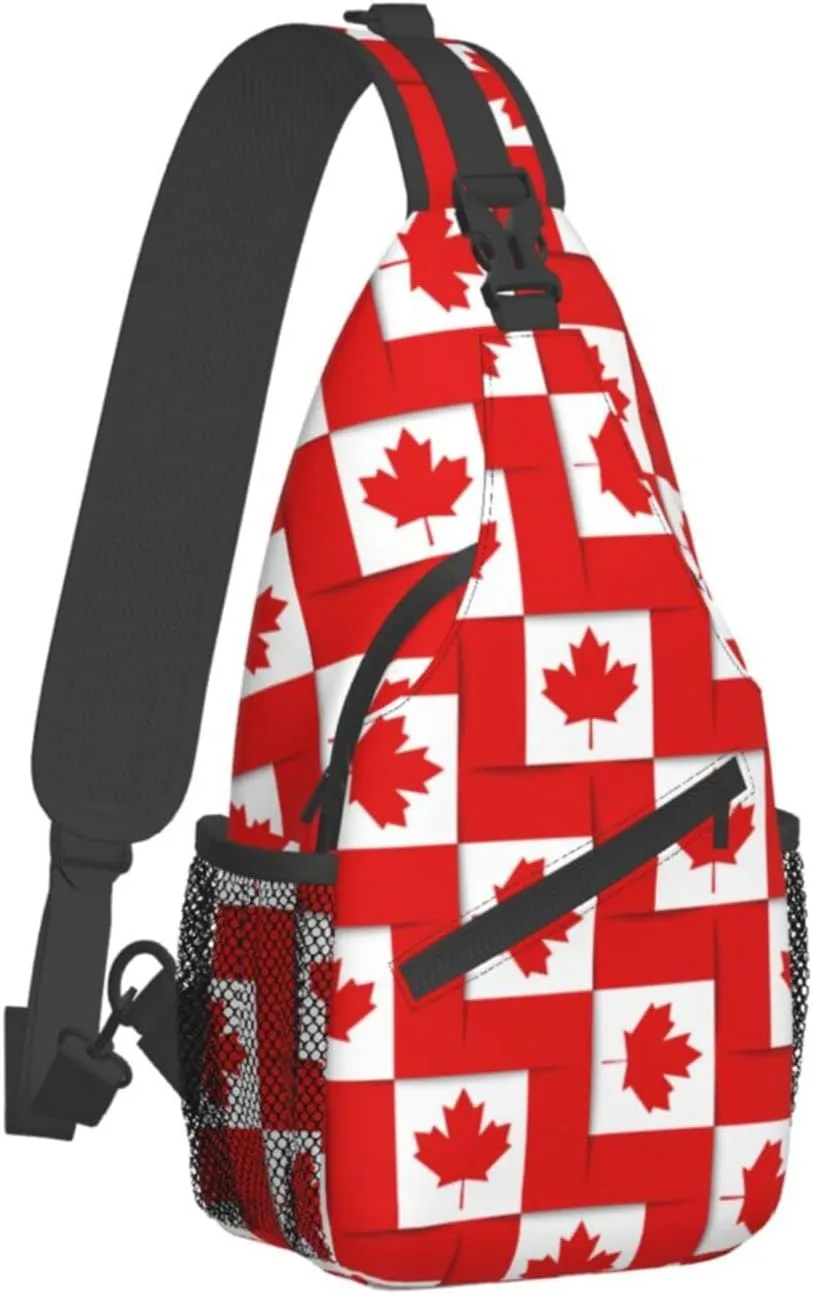 Canada Casual Daypack Bag Canada Flag Shoulder Bag Chest Bags Crossbody Bag Canadian Sling Backpack