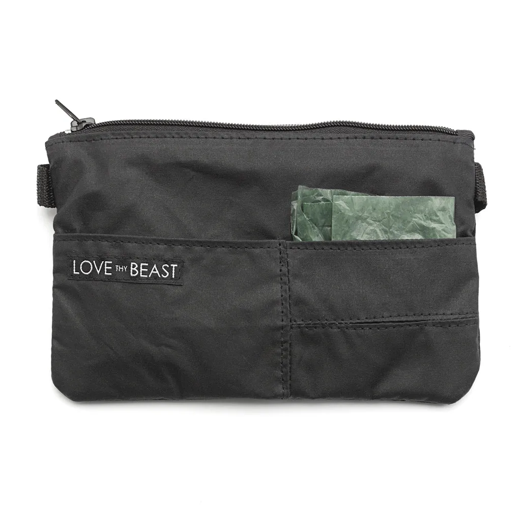 Canvas Pouch Black - Cross body   Pet Tote Attachment