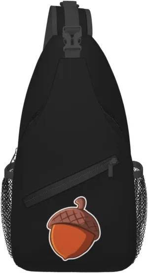 Cartoon Pine Cone Crossbody Bags For Women Men Chest Backpack Gym Shoulder Bag Travel Outdoor Sports Casual Crossbody Bags
