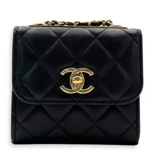 CC Crossbody Bag Black in Lambskin, Gold hardware