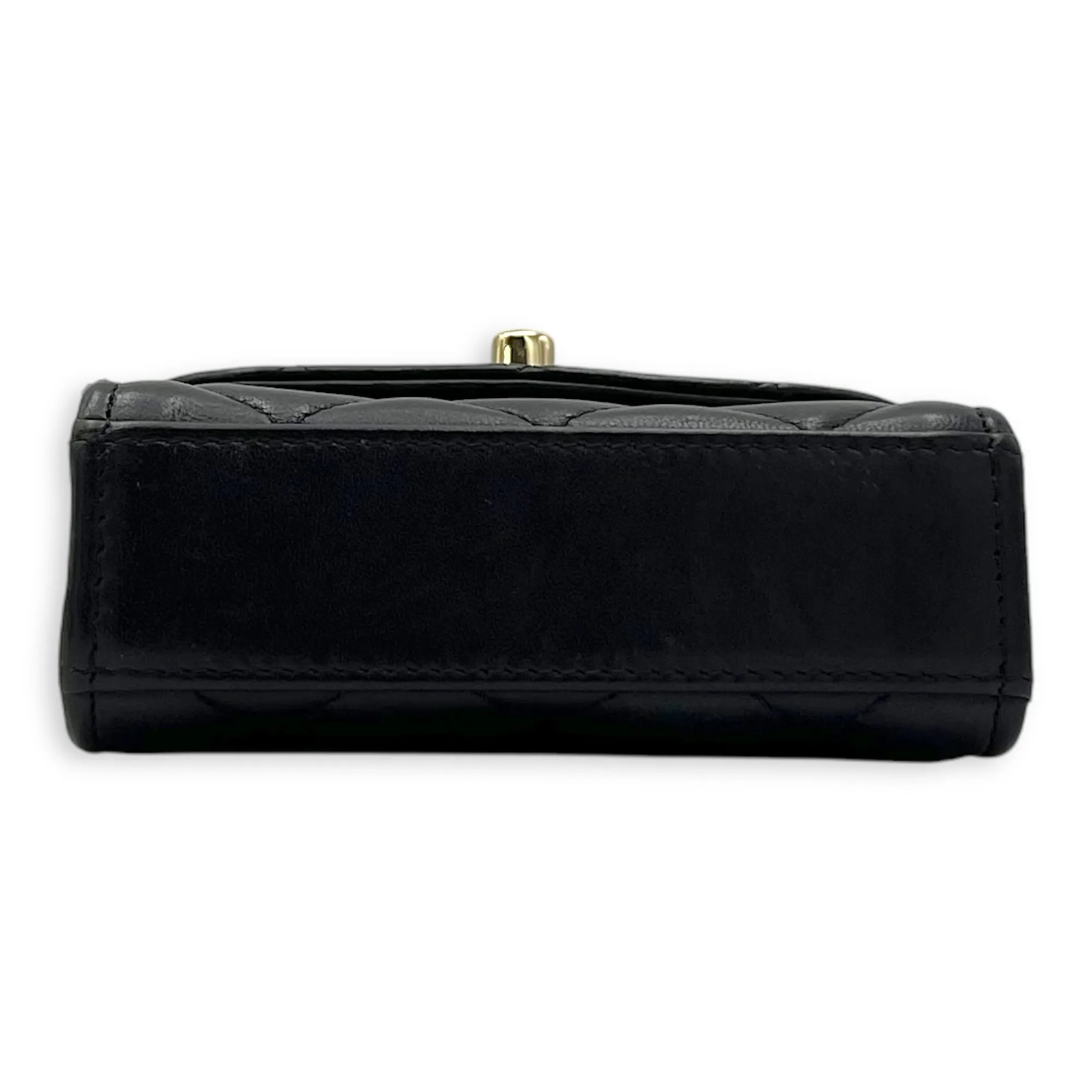 CC Crossbody Bag Black in Lambskin, Gold hardware