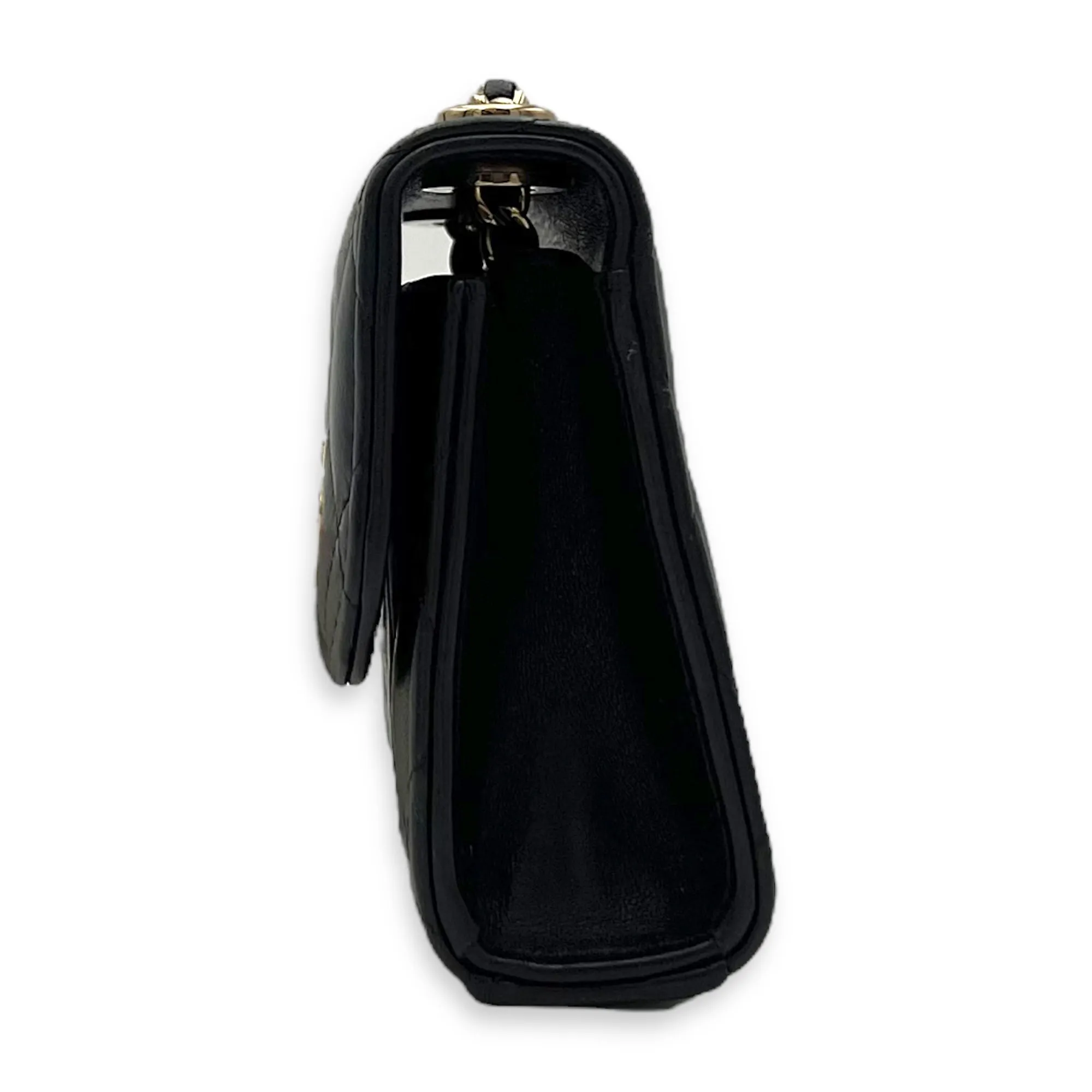 CC Crossbody Bag Black in Lambskin, Gold hardware