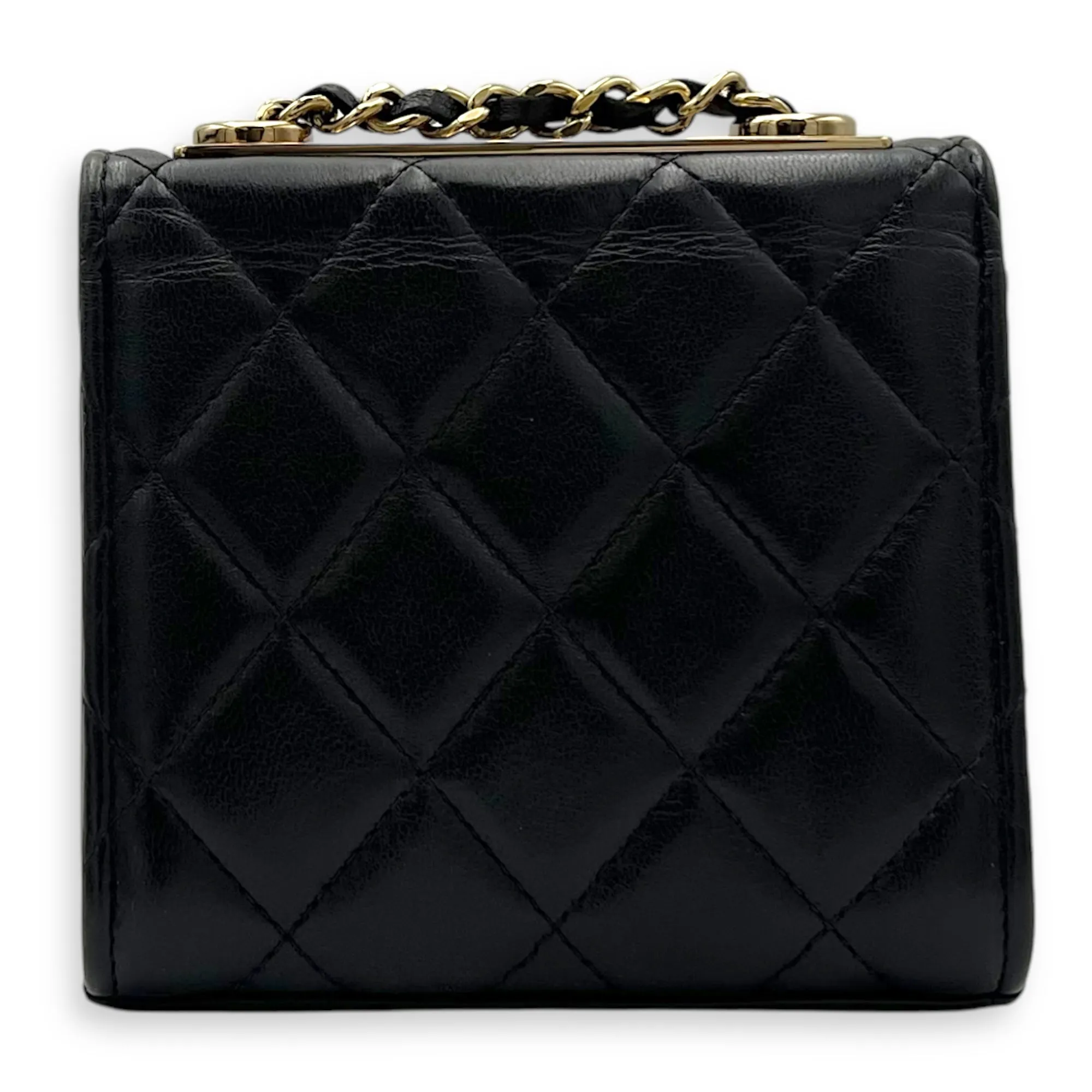 CC Crossbody Bag Black in Lambskin, Gold hardware