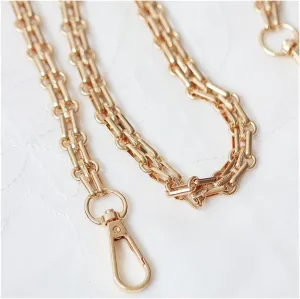 Chain Strap 40/60/80/90/100/110/120/130/140cm Shoulder Crossbody Bag with Replacement Chain Golden 12mm Three-Row Buckle Metal Chain Bag Chain Bag Strap Replacement Strap(80cm)