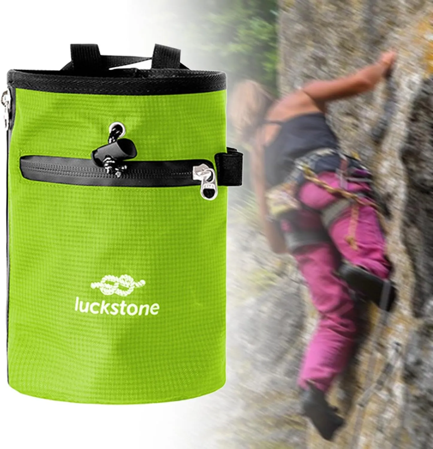 Chalk Bag Storage Pouch Drawstring Closure Practical Chalk Carrier Bag Waist Belt for Pole Dancing Weightlifting Gym Sports