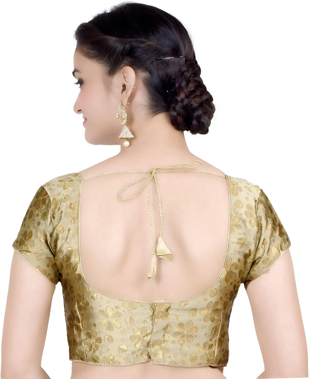 Chandrakala Brocade Banarasi Blouses for Women Sarees,Readymade (B106)