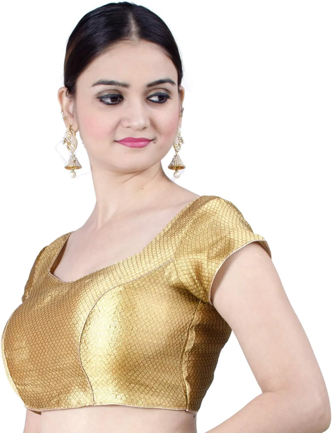 Chandrakala Brocade Banarasi Blouses for Women Sarees,Readymade (B106)