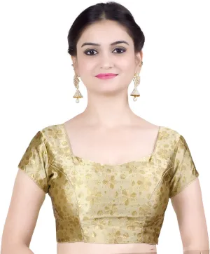 Chandrakala Brocade Banarasi Blouses for Women Sarees,Readymade (B106)
