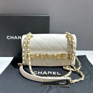 Chanel Classic Quilted White Leather Shoulder Bag