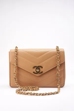 Chanel Jumbo Classic Flap Bag in Caviar Beige Leather