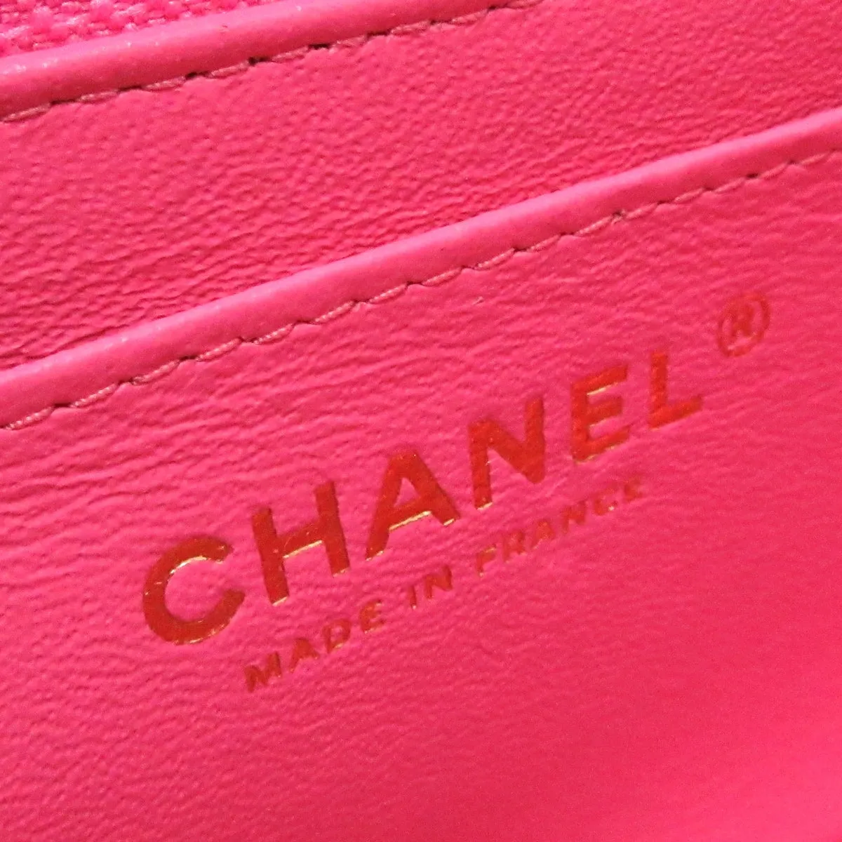 Chanel Mini Classic Chevron Pink Bag