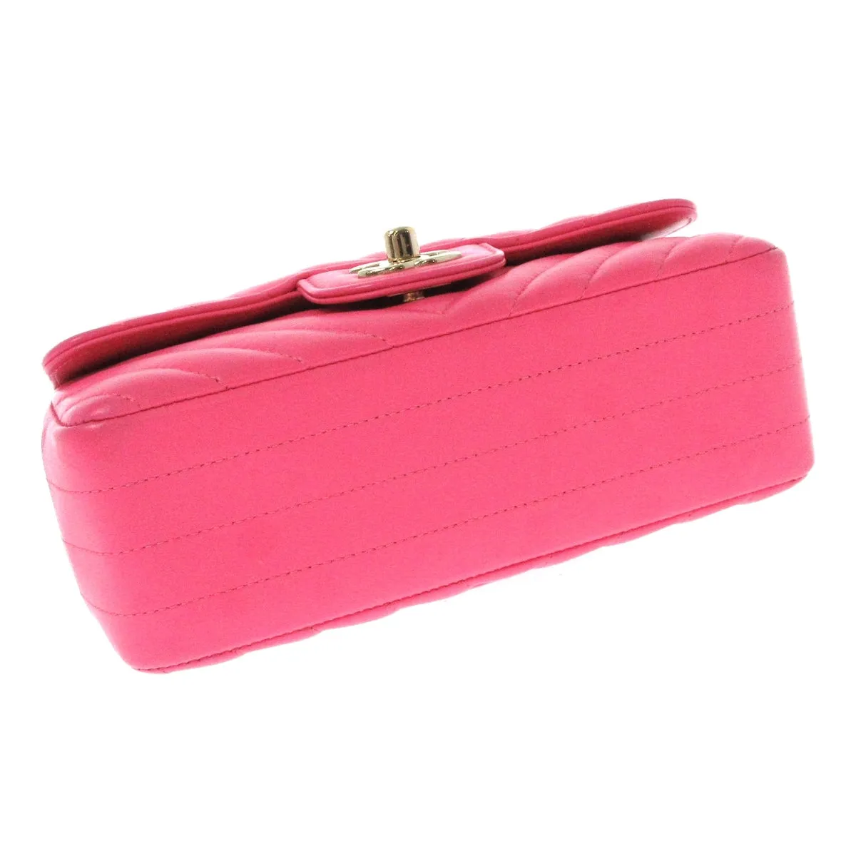 Chanel Mini Classic Chevron Pink Bag