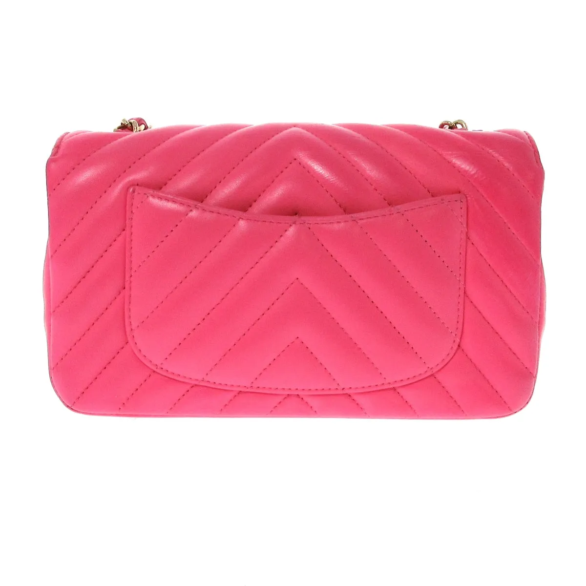 Chanel Mini Classic Chevron Pink Bag