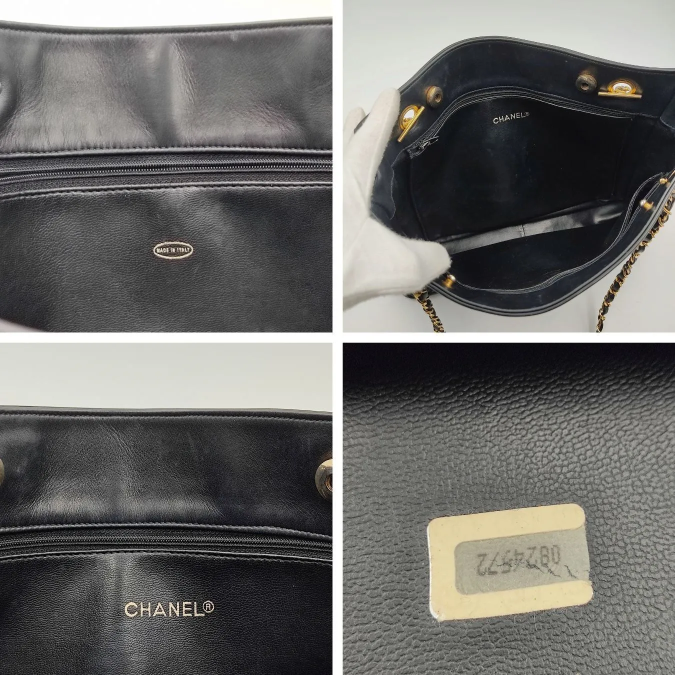 CHANEL Tote shoulder bag in black leather