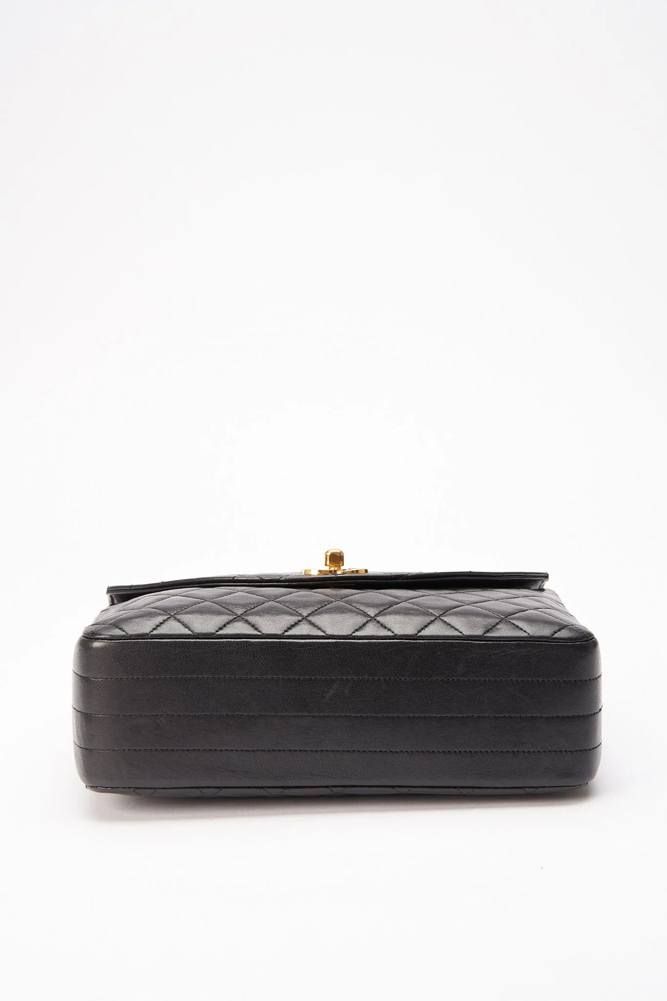 Chanel Vintage Black Single Flap with 24k gold plated hardware