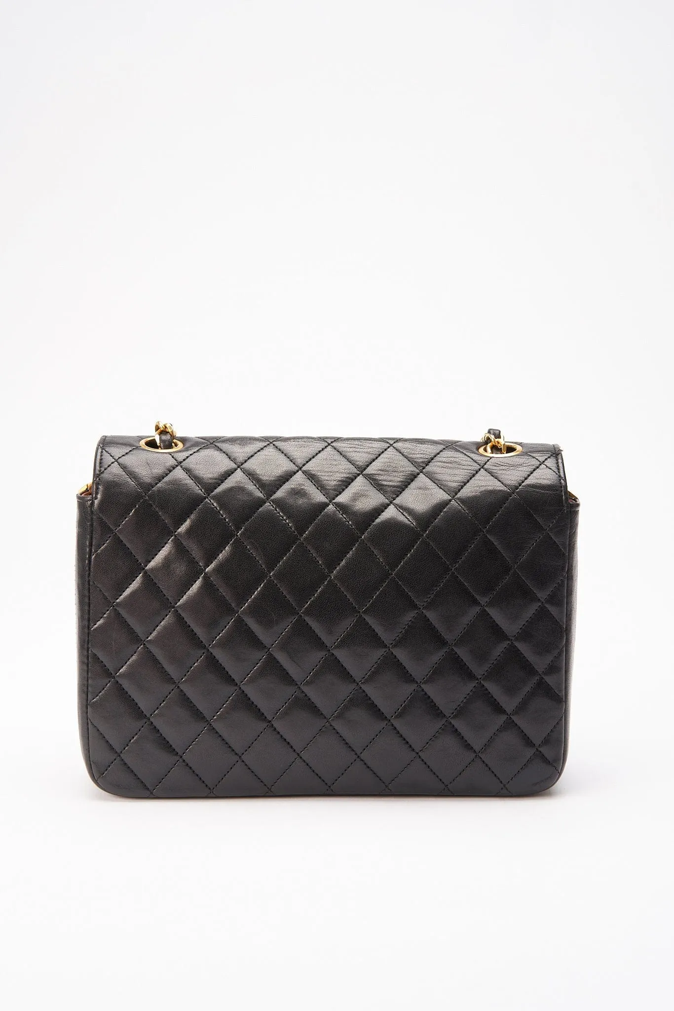 Chanel Vintage Black Single Flap with 24k gold plated hardware