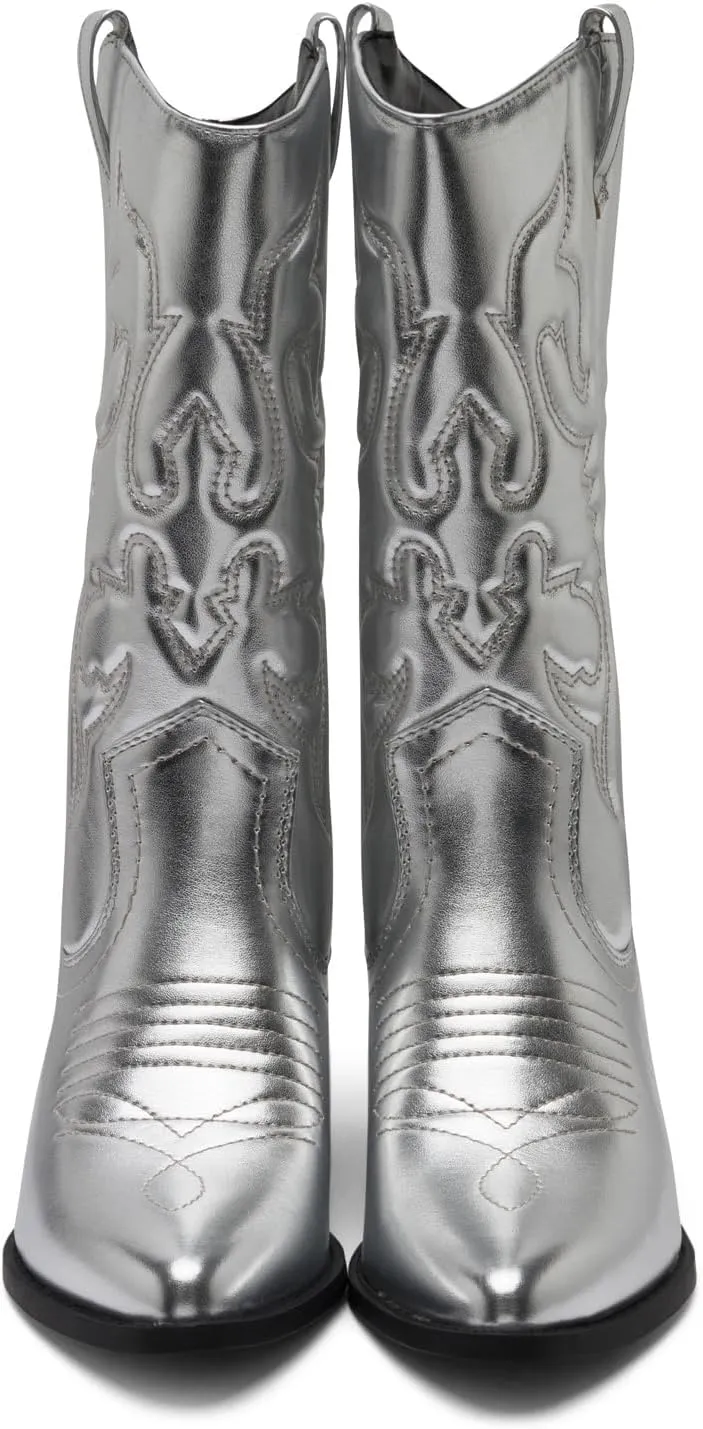 Chariot & Co Ring Women’s Western Cowgirl Boots – Mid-Calf Style with 2” Heel in Multiple Colors