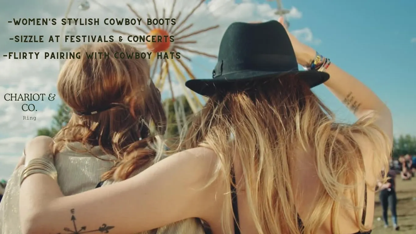 Chariot & Co Ring Women’s Western Cowgirl Boots – Mid-Calf Style with 2” Heel in Multiple Colors