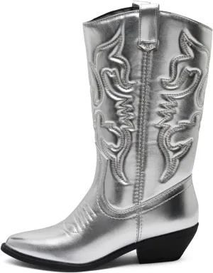 Chariot & Co Ring Women’s Western Cowgirl Boots – Mid-Calf Style with 2” Heel in Multiple Colors