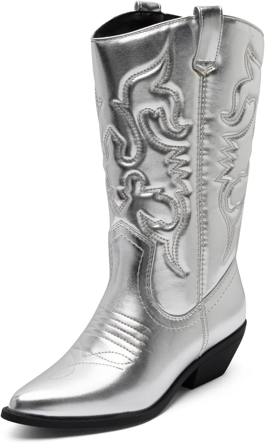Chariot & Co Ring Women’s Western Cowgirl Boots – Mid-Calf Style with 2” Heel in Multiple Colors