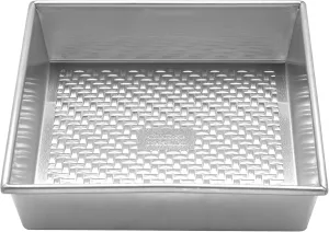 Chicago Metallic Uncoated Textured Aluminum Square Cake Baking Pan, 9-Inch, Silver