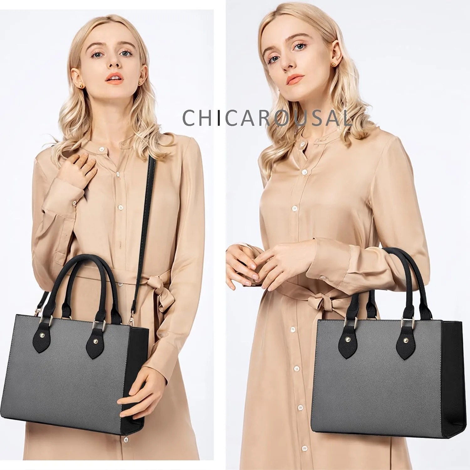 CHICAROUSAL Crossbody Purses and Handbags for Women PU Leather Tote Top Handle Satchel Shoulder Bags