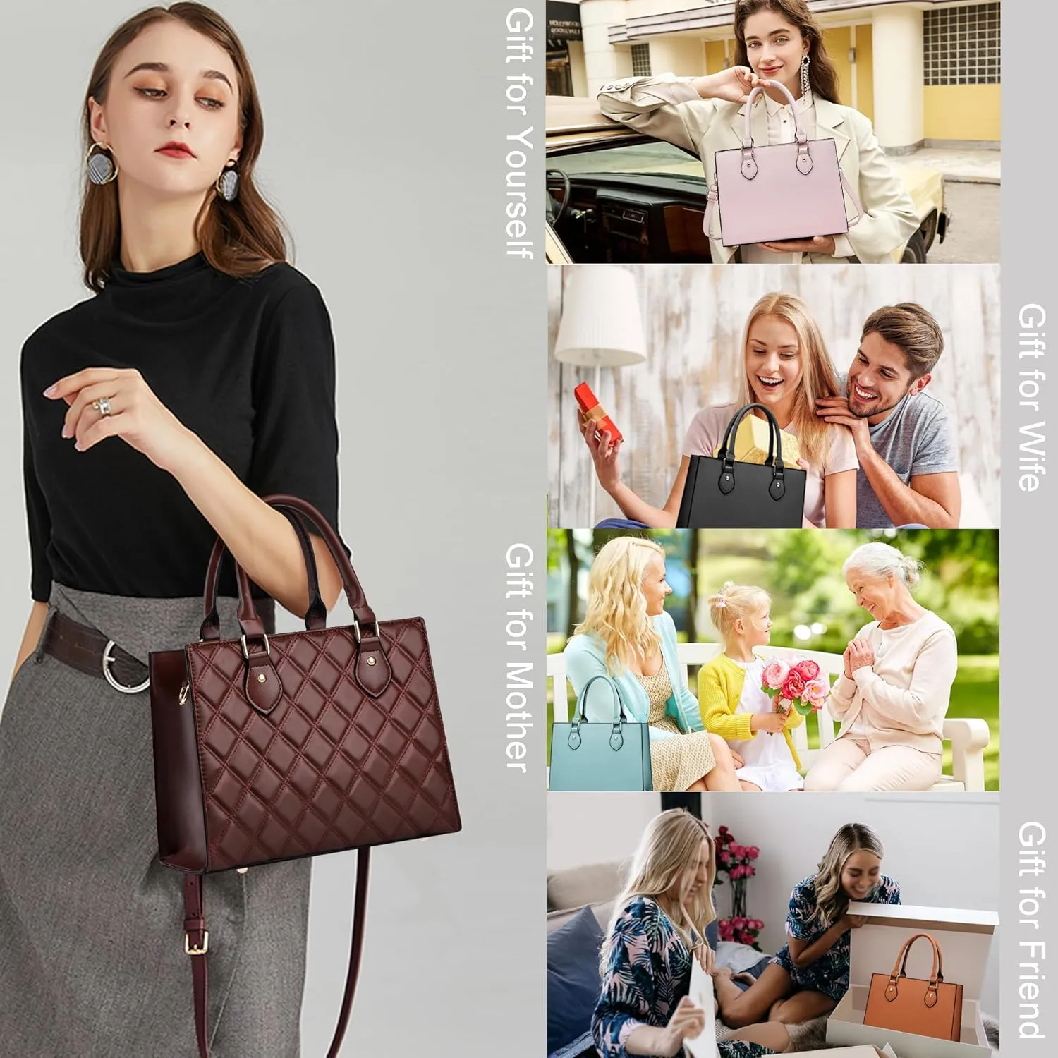 CHICAROUSAL Crossbody Purses and Handbags for Women PU Leather Tote Top Handle Satchel Shoulder Bags