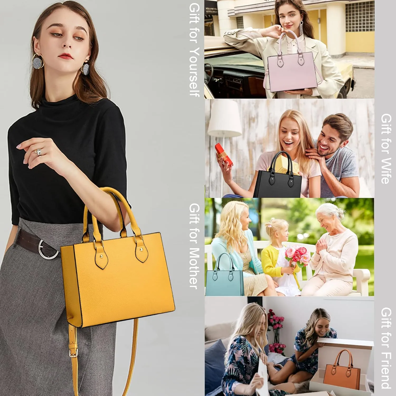 CHICAROUSAL Crossbody Purses and Handbags for Women PU Leather Tote Top Handle Satchel Shoulder Bags