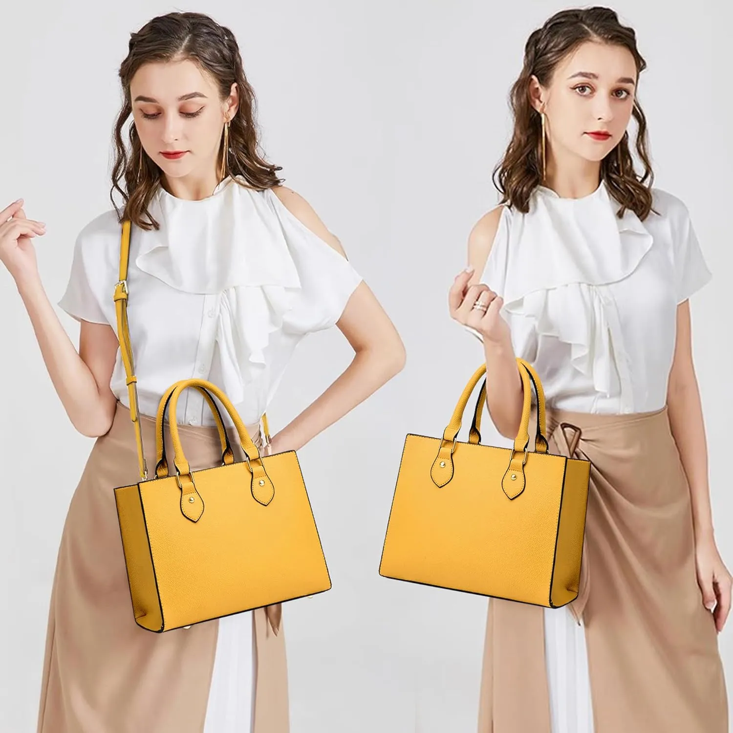 CHICAROUSAL Crossbody Purses and Handbags for Women PU Leather Tote Top Handle Satchel Shoulder Bags