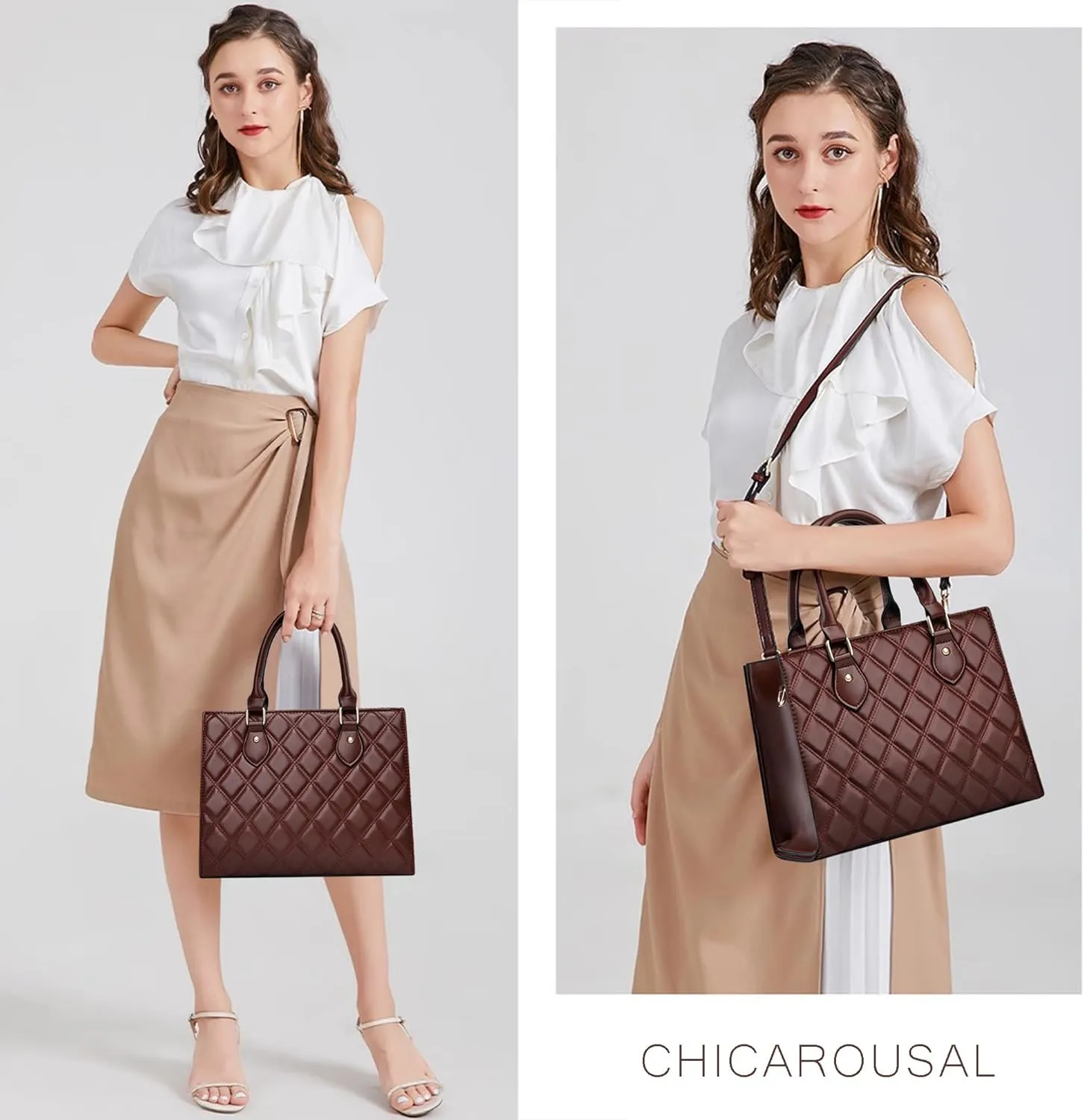 CHICAROUSAL Crossbody Purses and Handbags for Women PU Leather Tote Top Handle Satchel Shoulder Bags