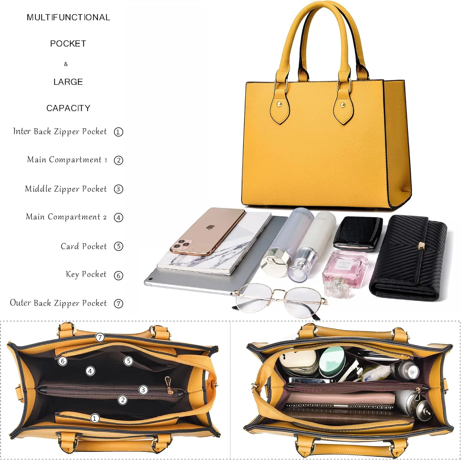 CHICAROUSAL Crossbody Purses and Handbags for Women PU Leather Tote Top Handle Satchel Shoulder Bags