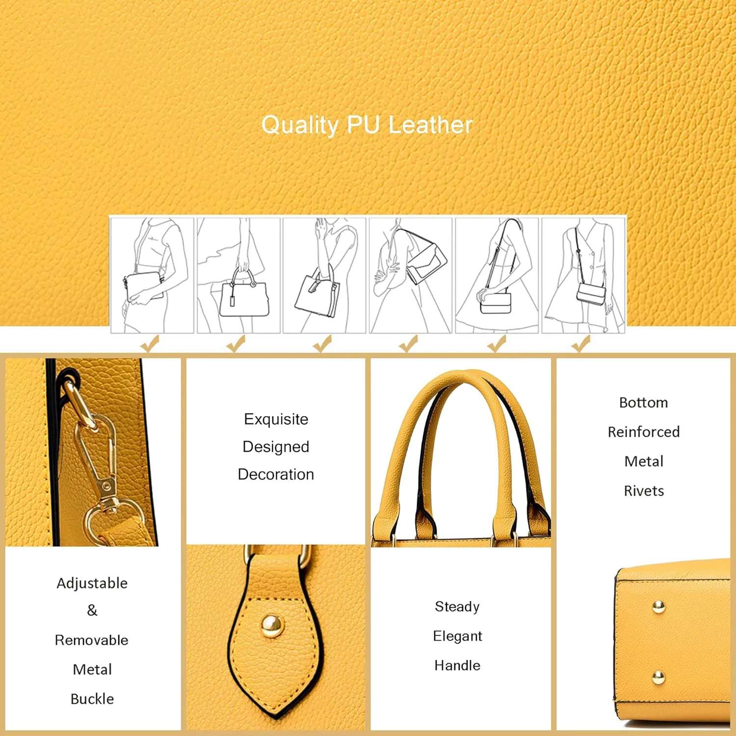 CHICAROUSAL Crossbody Purses and Handbags for Women PU Leather Tote Top Handle Satchel Shoulder Bags