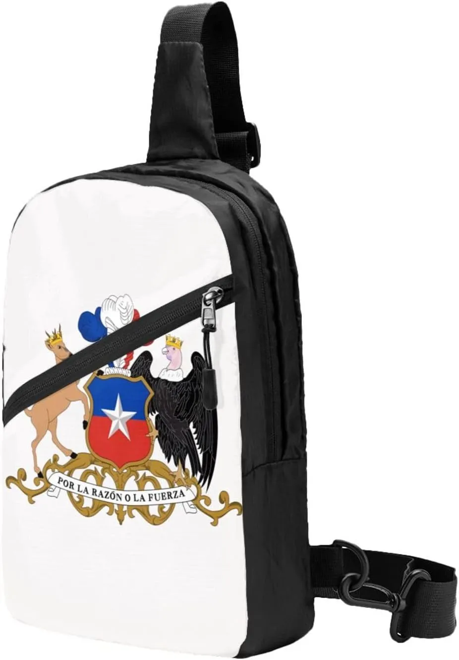 Chile Chilean Flag Coat Arms Crossbody Bag Portable Sling Bags Foldable Chest Daypack Reusable Sports Shoulder Backpack Diagonally Casual Rucksack Travel Bag