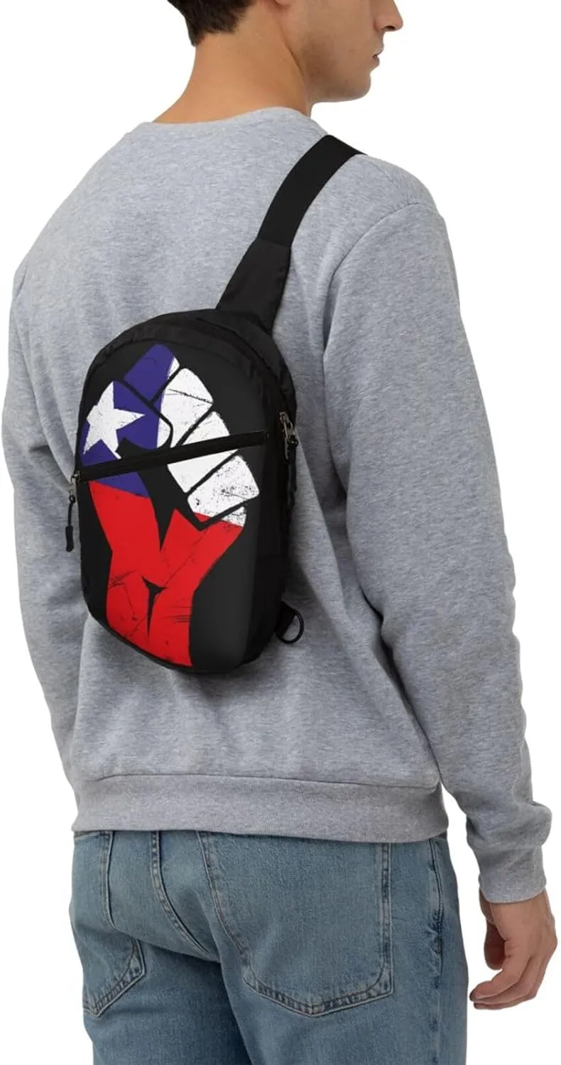 Chile Flag Chilean Strong Crossbody Bag Portable Sling Bags Foldable Chest Daypack Reusable Sports Shoulder Backpack Diagonally Casual Rucksack Travel Bag