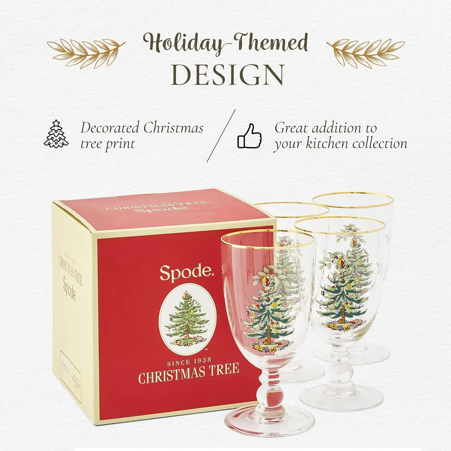 CHRISTMAS TREE S/4 PED GOBLET 960