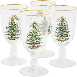 CHRISTMAS TREE S/4 PED GOBLET 960