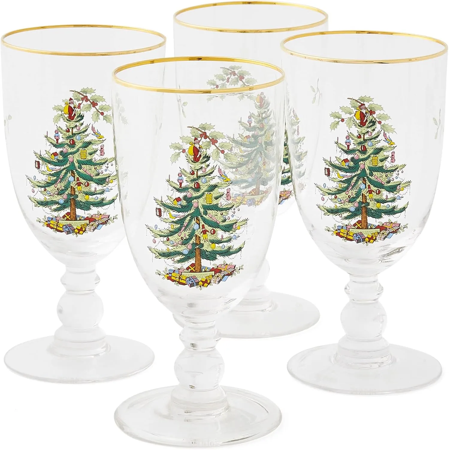 CHRISTMAS TREE S/4 PED GOBLET 960