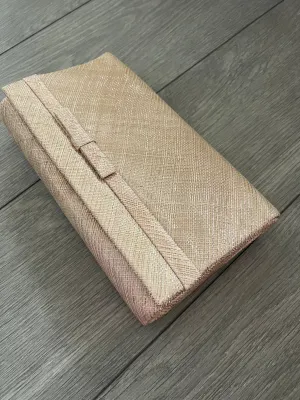 Classic Sinamay Rose Gold Clutch Bag For Weddings