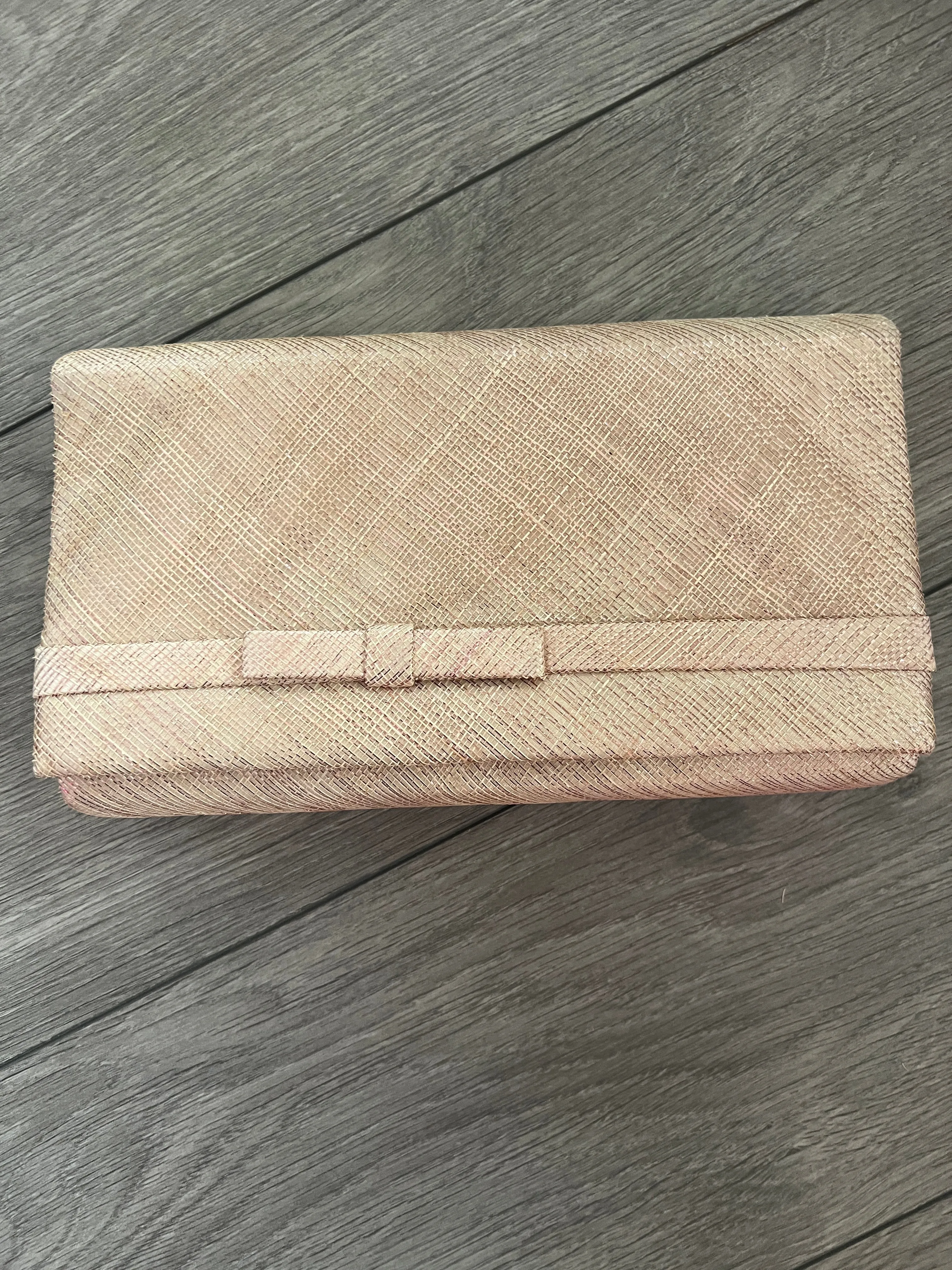 Classic Sinamay Rose Gold Clutch Bag For Weddings