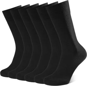CLOSEMATE Mens Classic Solid & Patterned Dress Crew Socks - Combed Cotton and Soft 6 Pairs