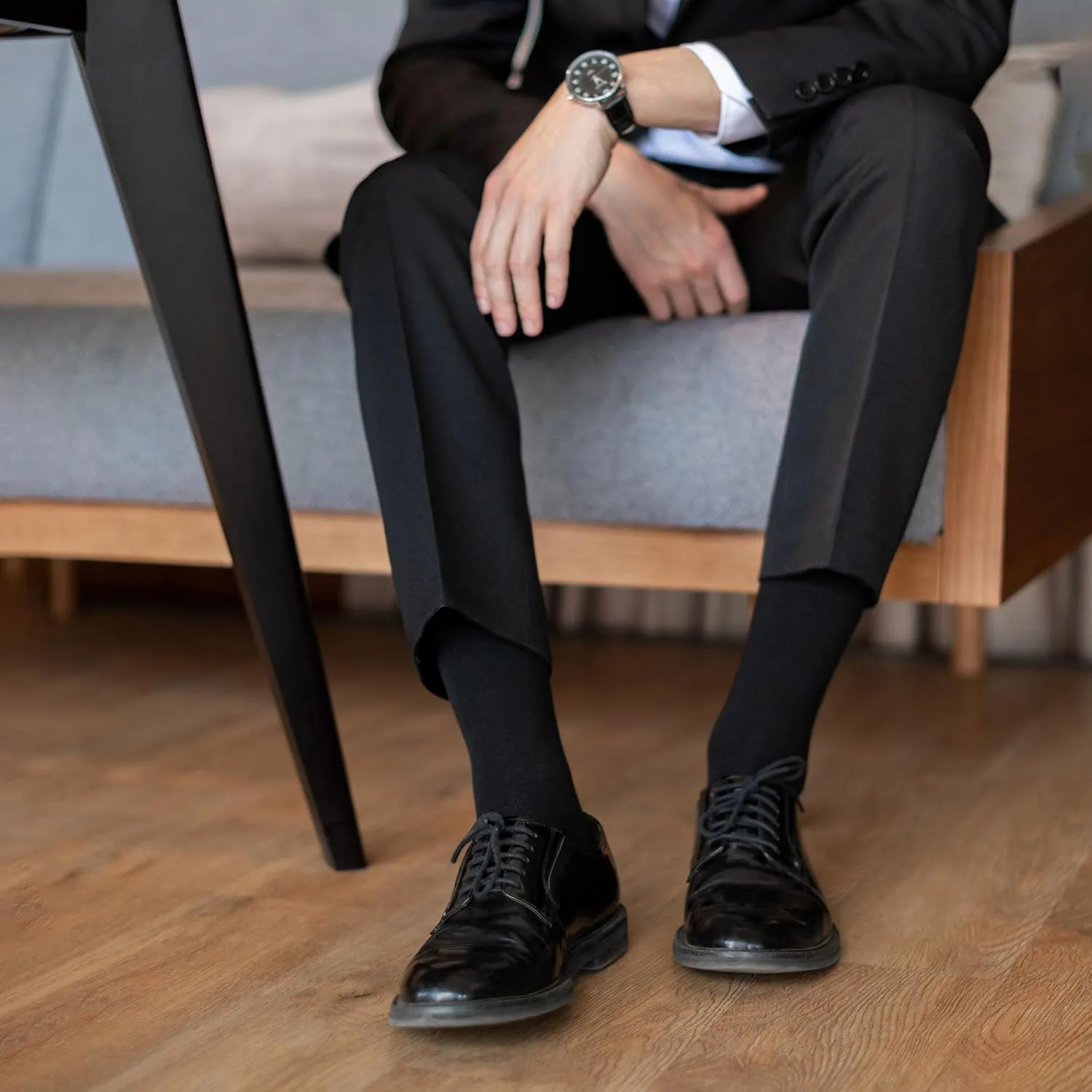 CLOSEMATE Mens Classic Solid & Patterned Dress Crew Socks - Combed Cotton and Soft 6 Pairs