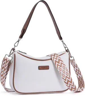 CLUCI Small Crossbody Purses for Women Vegan Leather Crossbody Bags Trendy Shoulder Handbags with 2 Wide Strap