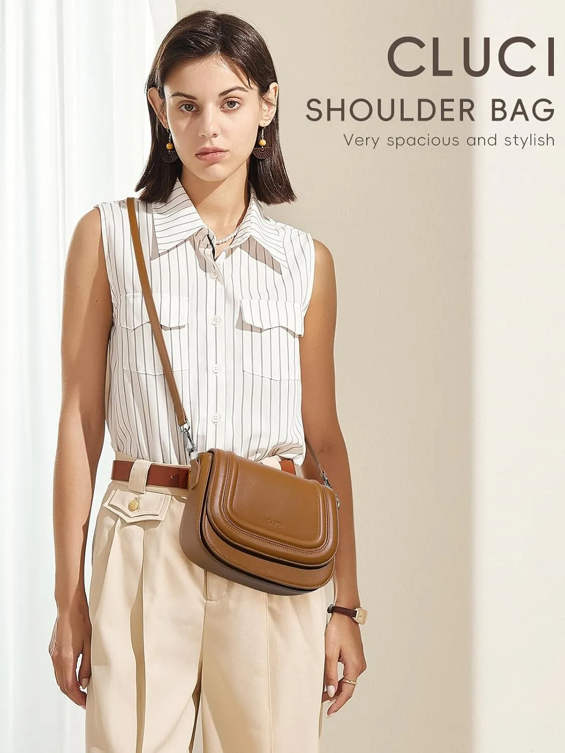 CLUCI Small Purses for Women Trendy,Vegan leather Shoulder Bag Crossbody Bags for Women With 2 Shoulder Straps