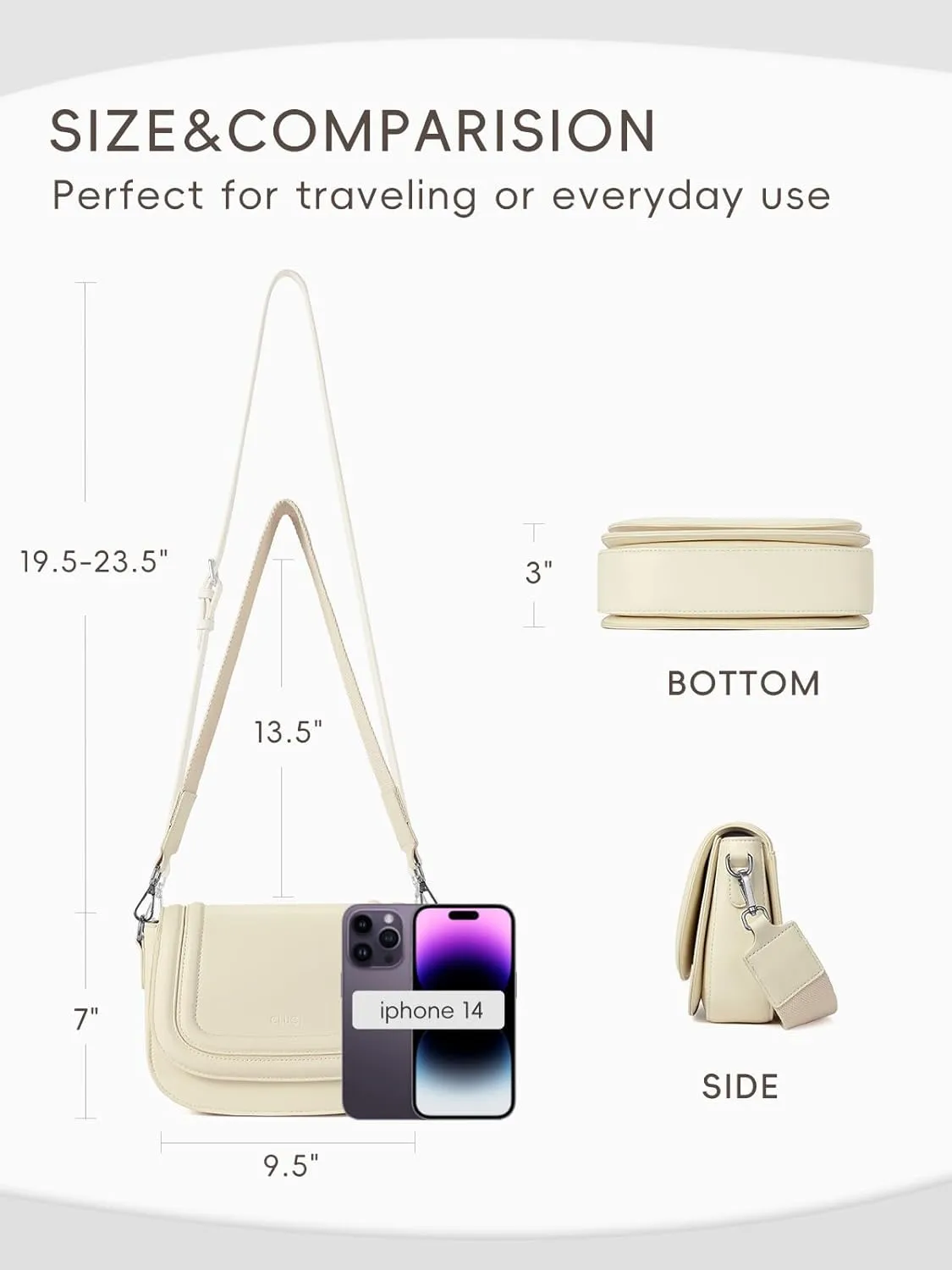 CLUCI Small Purses for Women Trendy,Vegan leather Shoulder Bag Crossbody Bags for Women With 2 Shoulder Straps