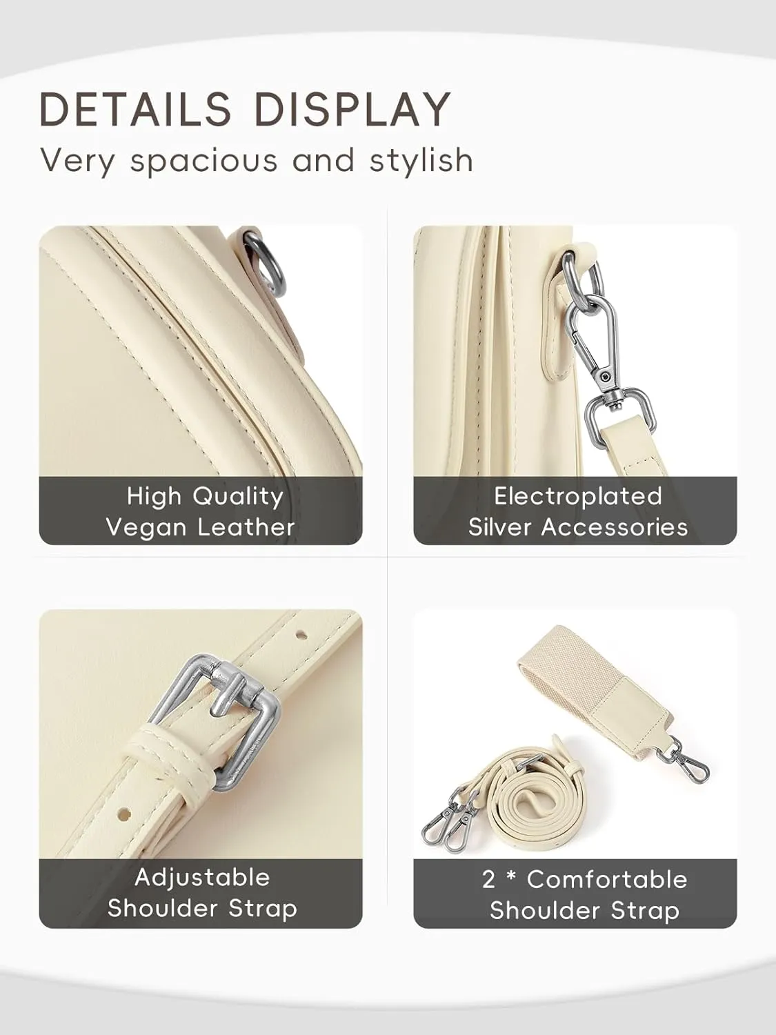 CLUCI Small Purses for Women Trendy,Vegan leather Shoulder Bag Crossbody Bags for Women With 2 Shoulder Straps