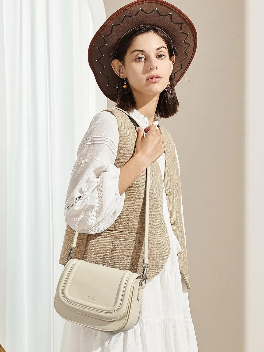 CLUCI Small Purses for Women Trendy,Vegan leather Shoulder Bag Crossbody Bags for Women With 2 Shoulder Straps