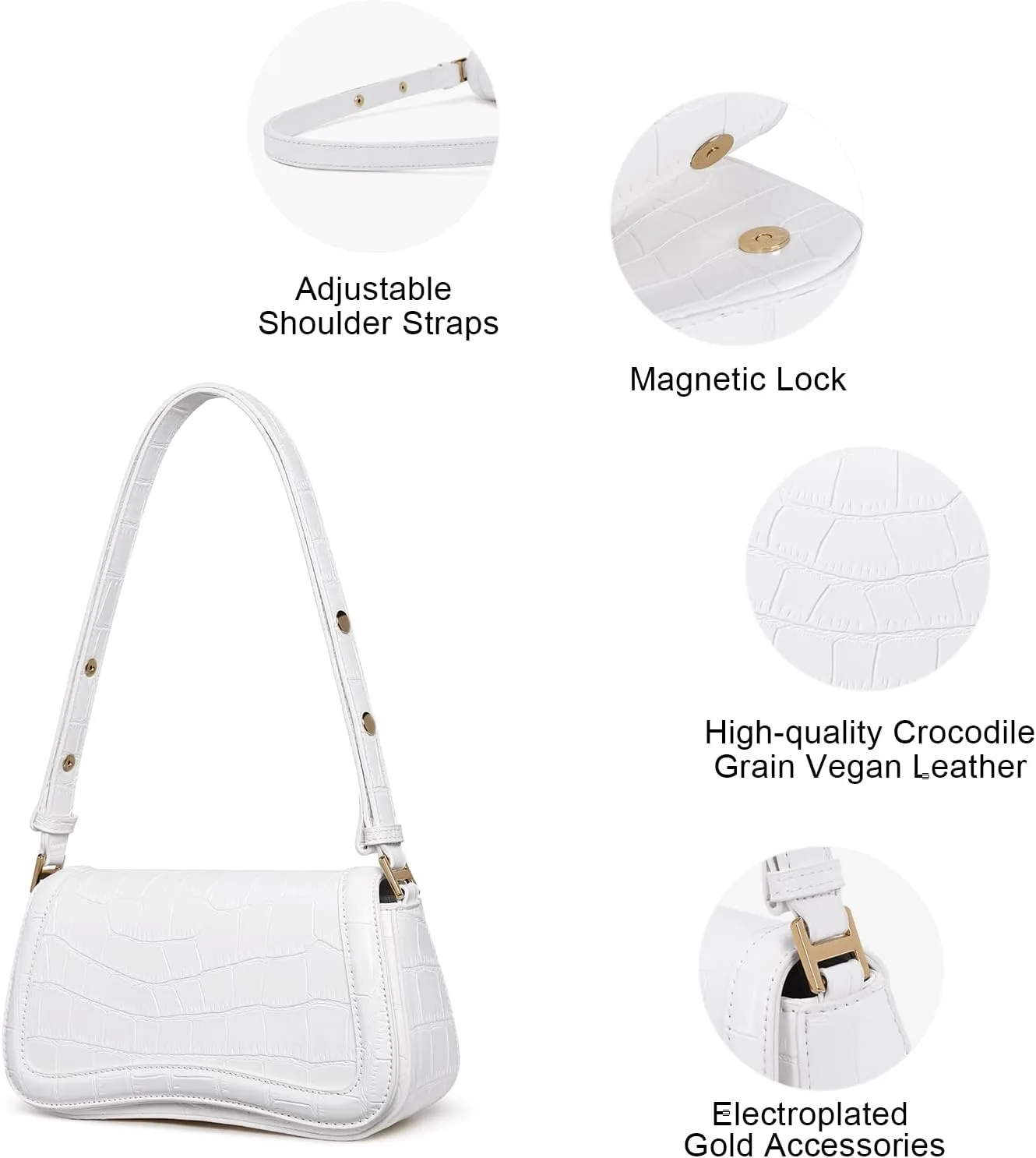 CLUCI Small Shoulder Bags,Purses for Women Vegan Leather Crossbody Handbag Clutch Hobo Purse