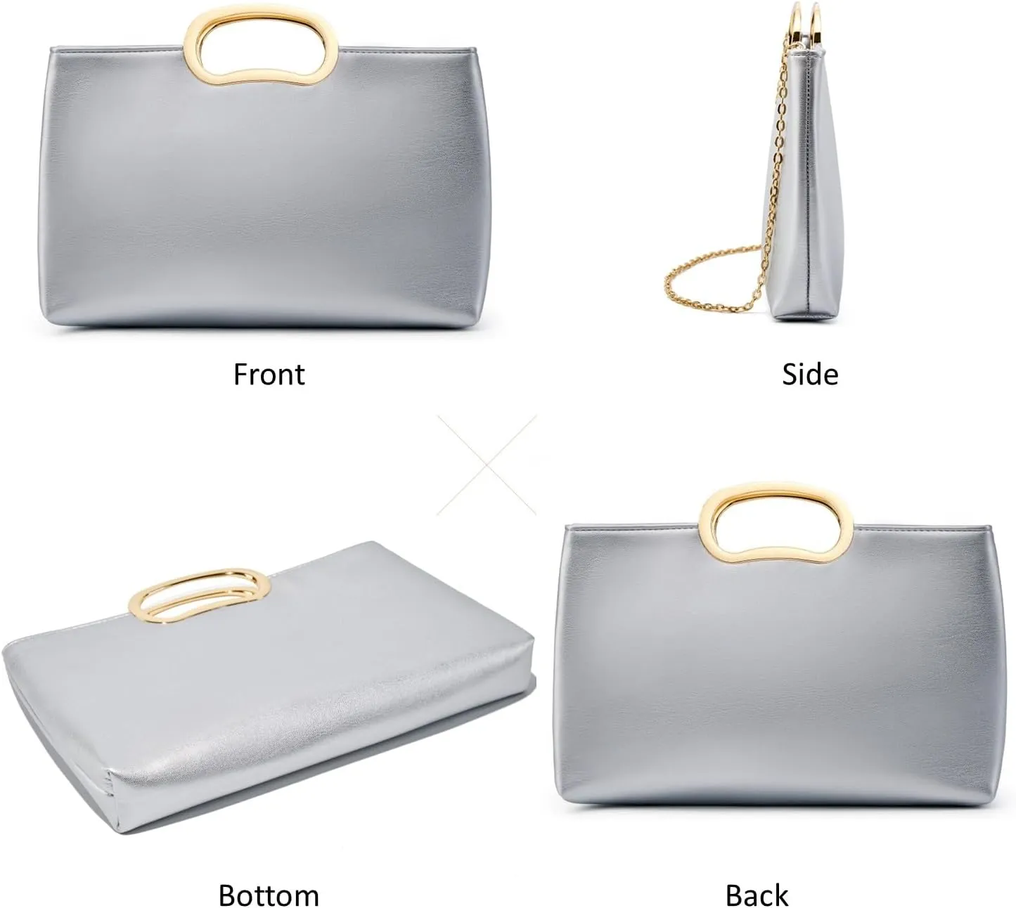 Clutch Purses for Women Cut Out Handle Clutch PU Leather Evening Bag Elegant Purse for Women Formal Wedding Party